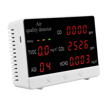 Air Quality Monitor Accurate Tester for CO2 PM2.5 Multifunctional Air Gas Detector Real Time Data Mean Value Recording for Home Office and Various Occasion USB Charging White 
